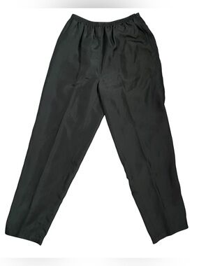 Mureli Vintage 100% Silk Pants Womens Small Black Elastic Waist Lined Trouser S